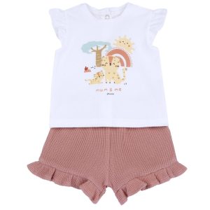 Conjunto de camisola com animais e calções Chicco