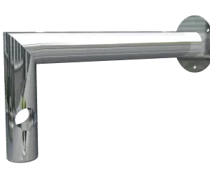 Mão L para arara – 30 cm. Vazada. Para tubo 1´´. Cromada. Unidade