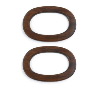 Alça Par de Madeira Oval para Bolsas 16,5cm