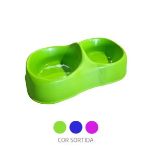 Comedouro Duplo Plástico 30x18CM