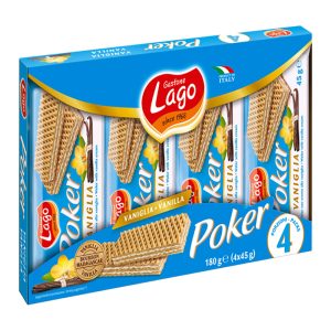 LAGO ELLEDI POKER WAFERS BAUNILHA (PK4 X 45GRS) 180GRS