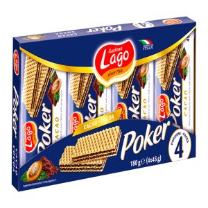 LAGO ELLEDI POKER WAFERS CACAU (PK4 X 45GRS) 180GRS