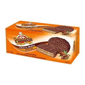 PAPAGENA CHOCO WAFER C/ RECH. CREME LARANJA 120GRS