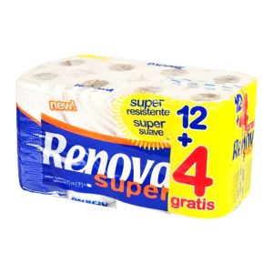 RENOVA SUPER PAPEL HIGIÉNICO SUPER SUAVE 12+4R