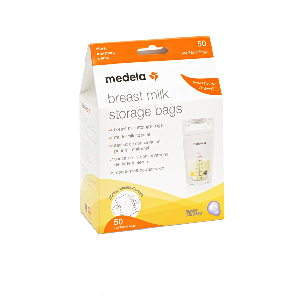Sacos de conservação e armazenamento de leite 50 sacos Medela