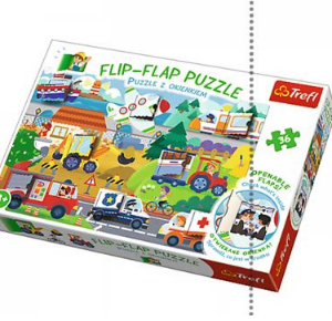JOGO TREFL PUZZLE FLIP FLAP 36 PÇS – VEÍCULOS