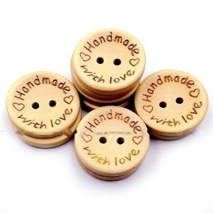 Tag Botão Madeira Handmade – Kit 9 unidades